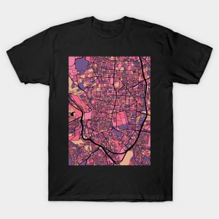 Madrid Map Pattern in Purple & Pink T-Shirt